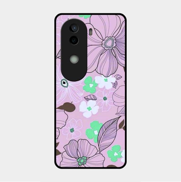 Peach Flower Glass Phone Cover for Vivo V40E 5G