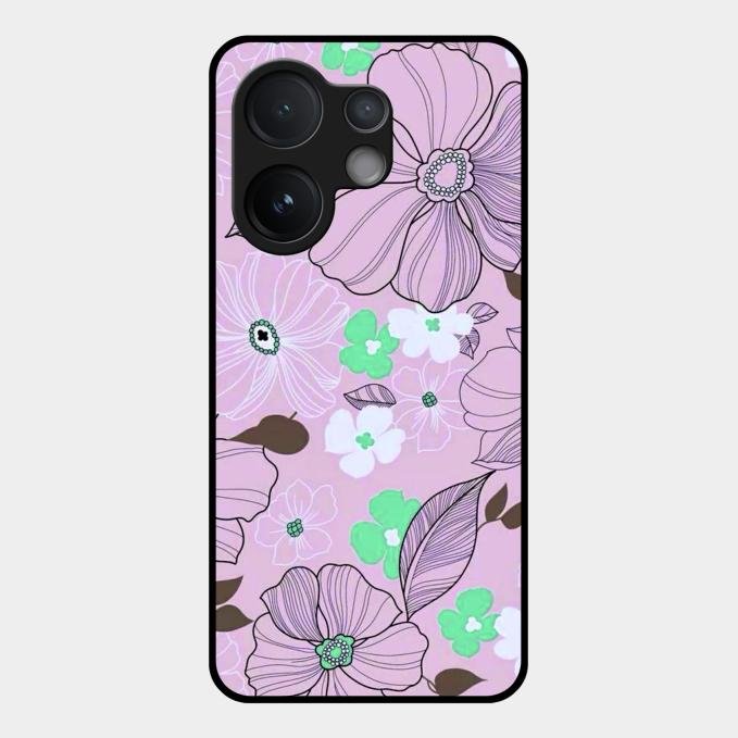 Peach Flower Glass Phone Cover for Vivo V60 5G
