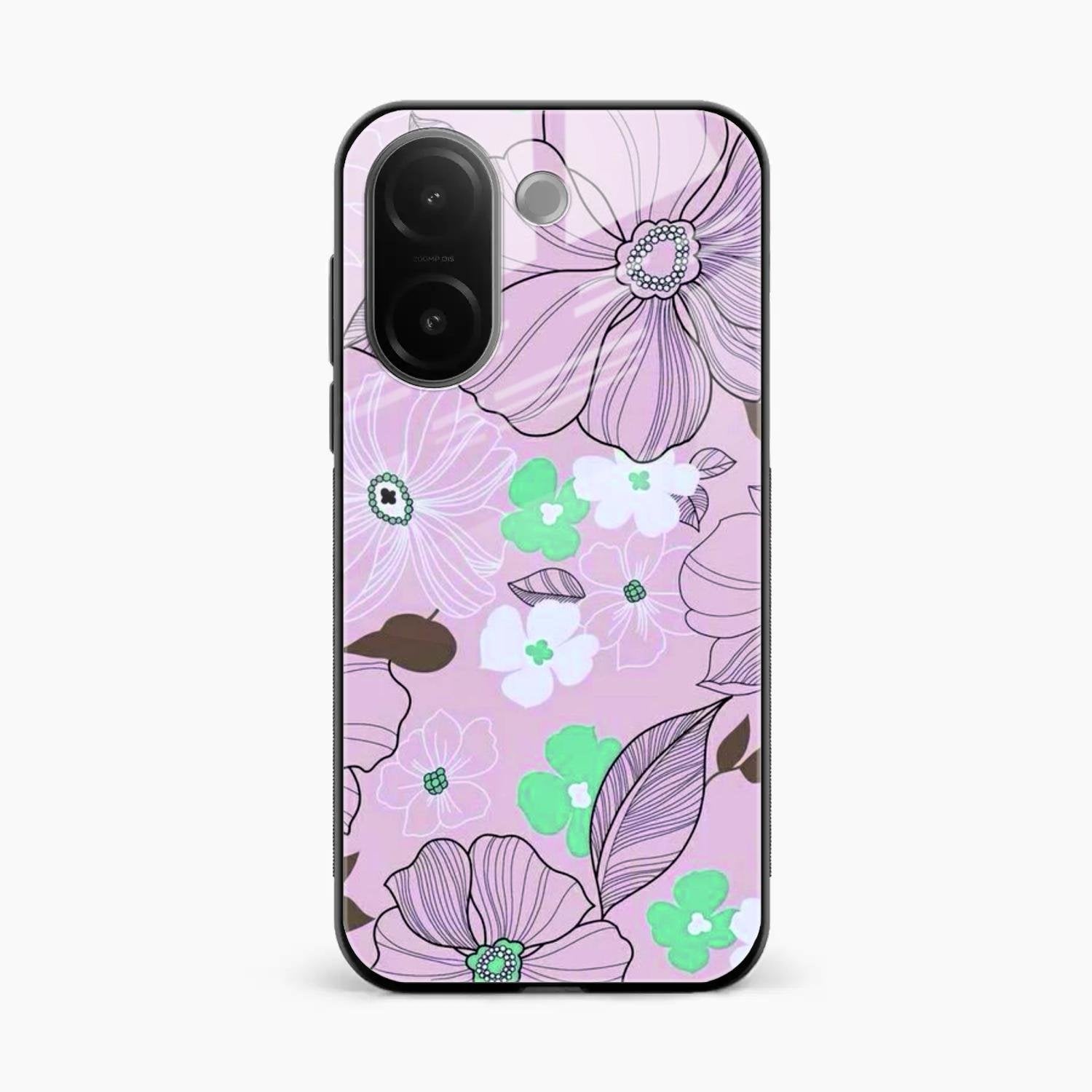 Peach Flower Glass Phone Cover for Vivo V60e 5G