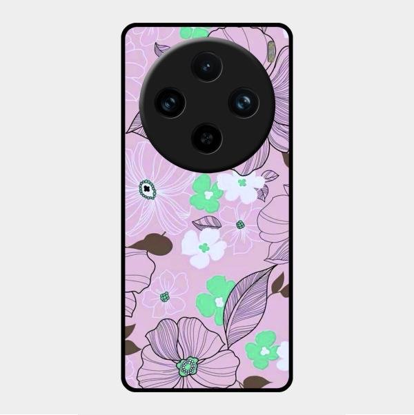 Peach Flower Glass Phone Cover for Vivo X100 Pro 5G
