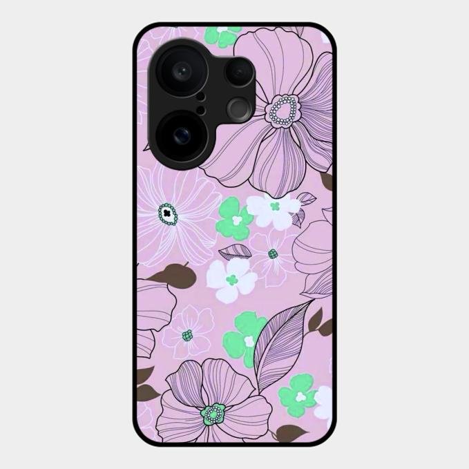 Peach Flower Glass Phone Cover for Vivo X200 Fe 5G
