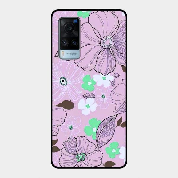 Peach Flower Glass Phone Cover for Vivo X60 5G