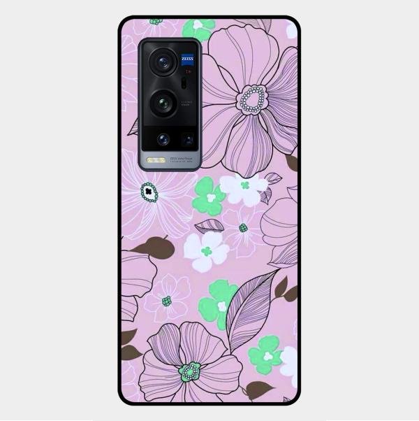 Peach Flower Glass Phone Cover for Vivo X60 Pro Plus 5G