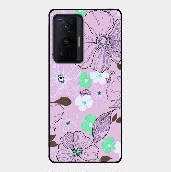 Peach Flower Glass Phone Cover for Vivo X70 Pro 5G