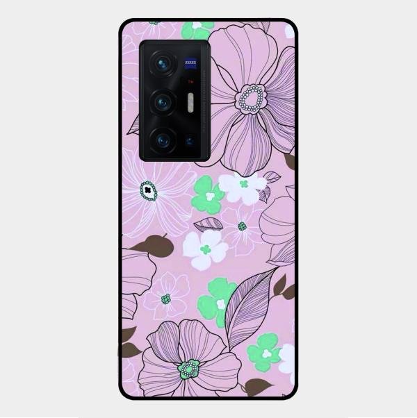 Peach Flower Glass Phone Cover for Vivo X70 Pro Plus 5G