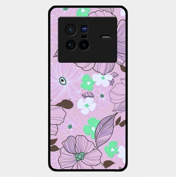 Peach Flower Glass Phone Cover for Vivo X80 5G