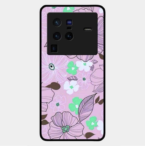 Peach Flower Glass Phone Cover for Vivo X80 Pro 5G