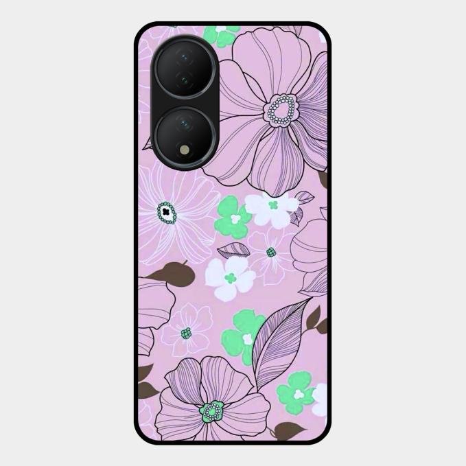 Peach Flower Glass Phone Cover for Vivo Y100 5G