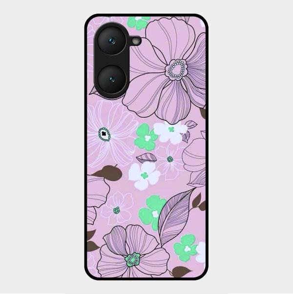 Peach Flower Glass Phone Cover for Vivo Y18
