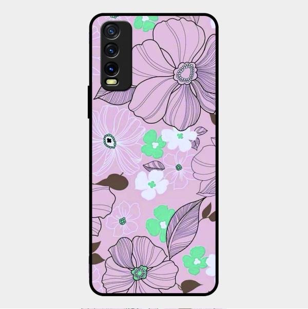 Peach Flower Glass Phone Cover for Vivo Y20T