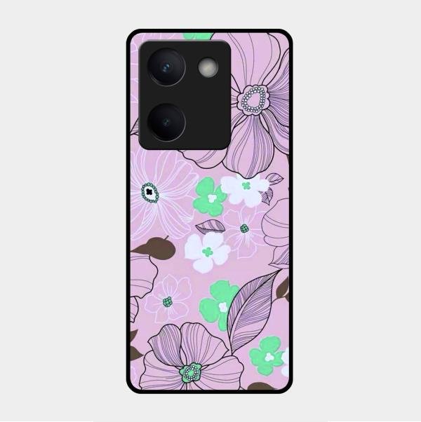 Peach Flower Glass Phone Cover for Vivo Y300 Plus 5G
