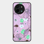 Peach Flower Glass Phone Cover for Vivo Y58 5G
