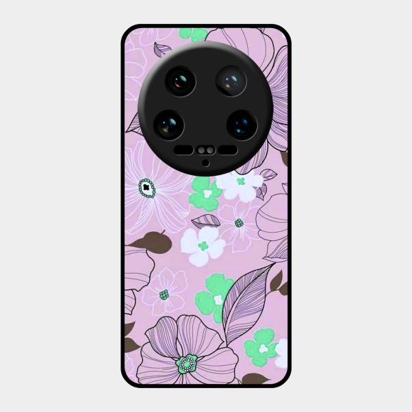 Peach Flower Glass Phone Cover for Xiaomi 14 Ultra