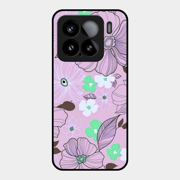 Peach Flower Glass Phone Cover for Xiaomi 15 5G