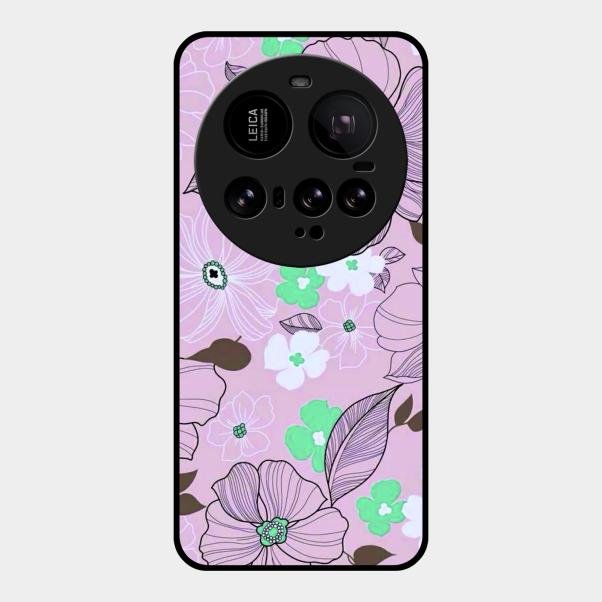 Peach Flower Glass Phone Cover for Xiaomi 15 Ultra 5G
