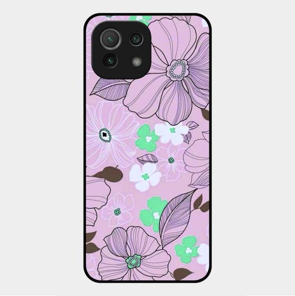 Peach Flower Glass Phone Cover for Xiaomi Mi 11 Lite