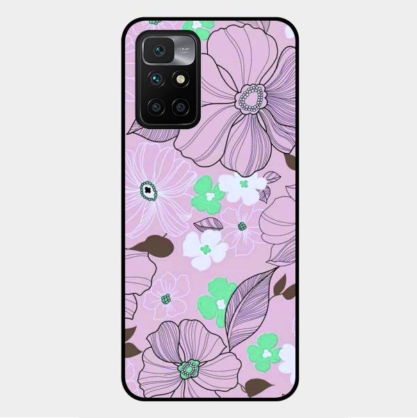 Peach Flower Glass Phone Cover for Xiaomi Redmi 10 Prime