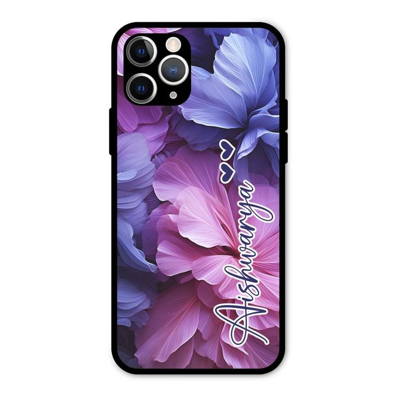 Perfect Customized Floral Glossy Metal Case Cover For iPhone 11 Pro