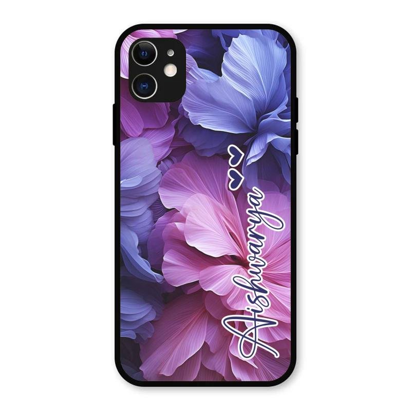Perfect Customized Floral Glossy Metal Case Cover For iPhone 11