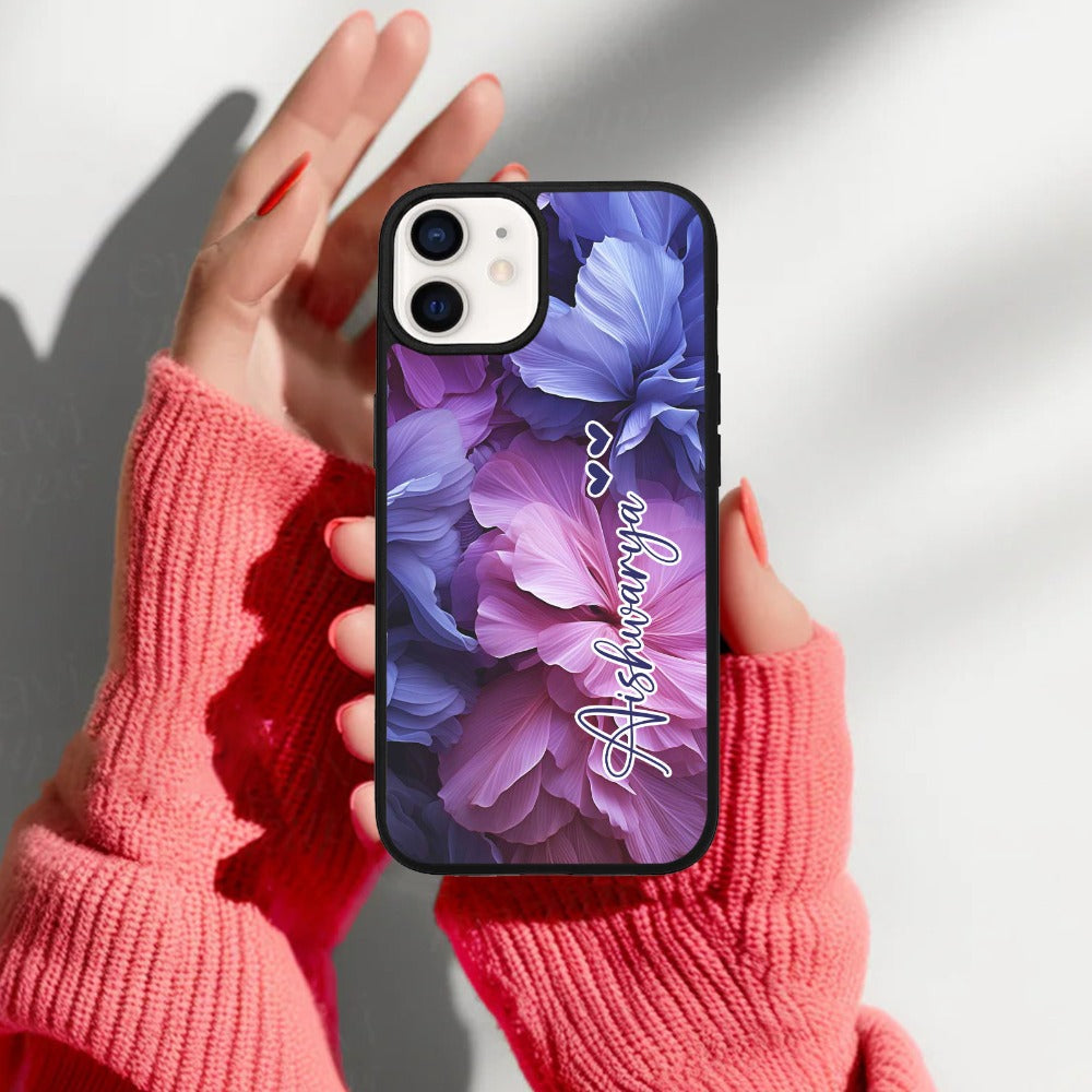 Perfect Customized Floral Glossy Metal Case Cover For iPhone