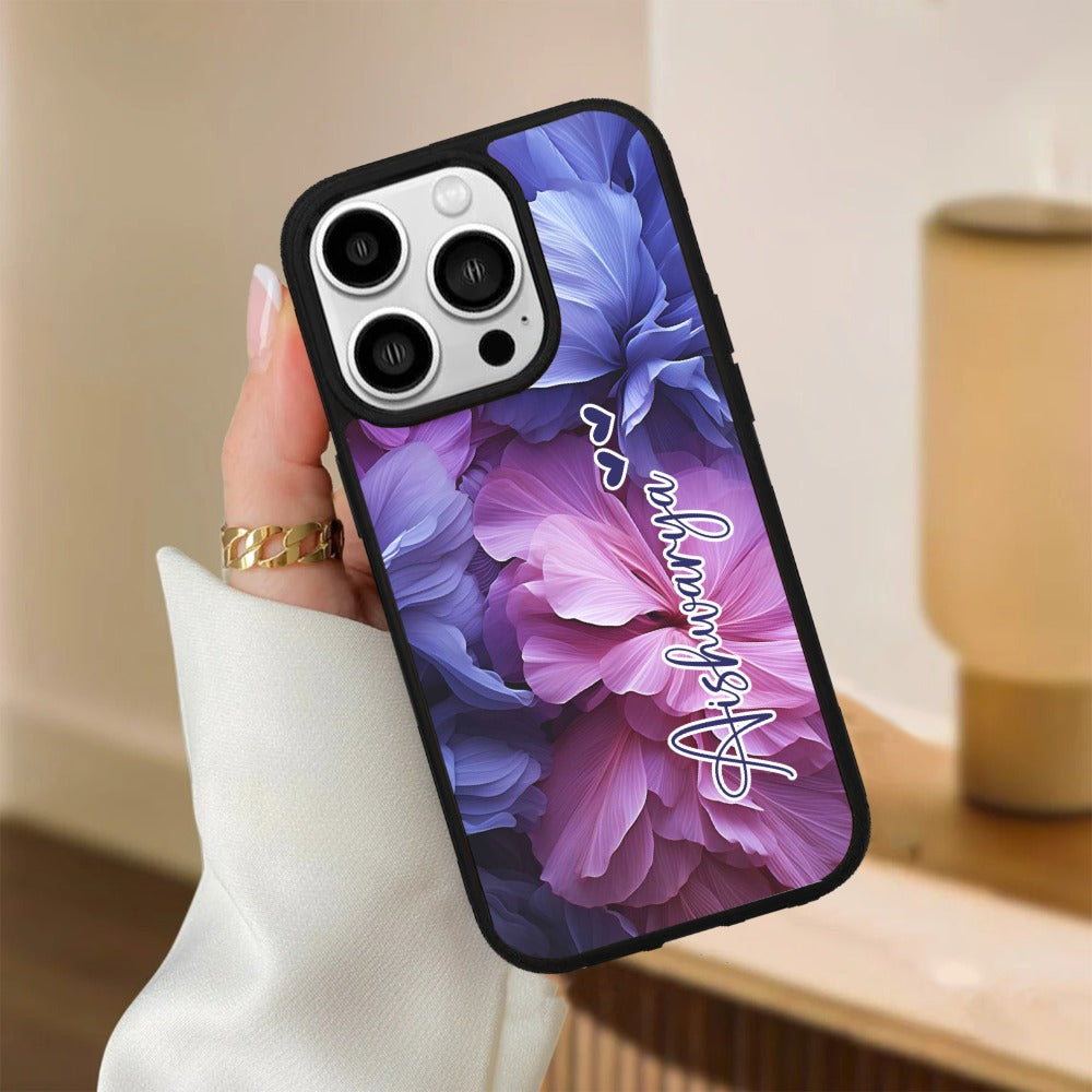 Perfect Customized Floral Glossy Metal Case Cover For iPhone