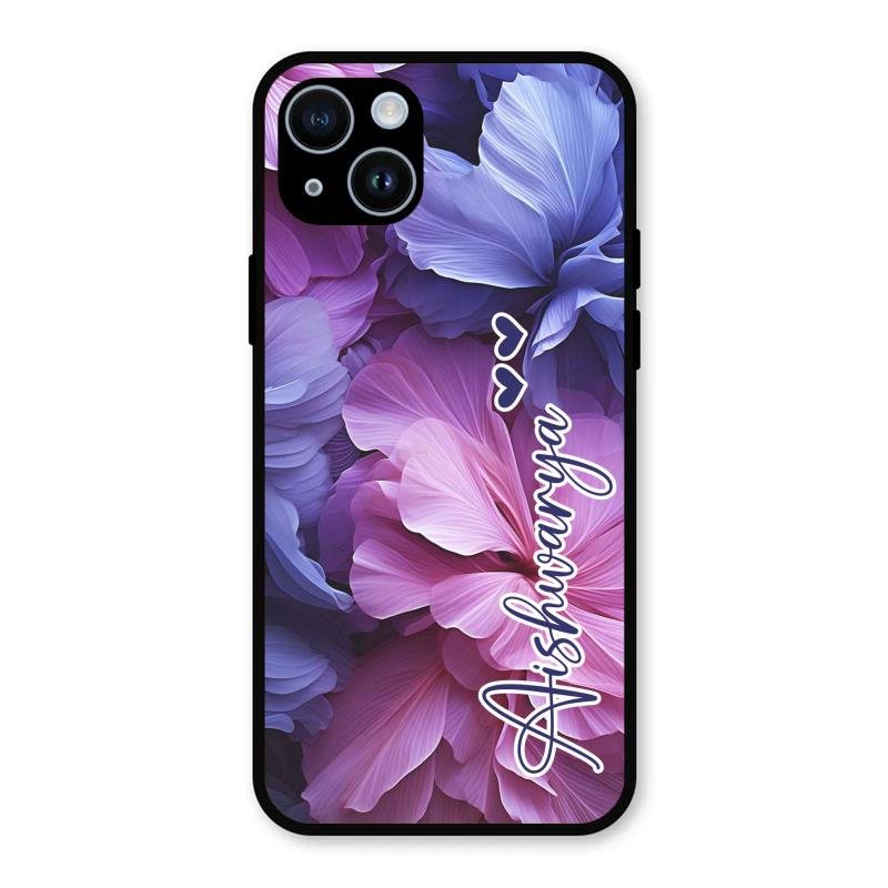 Perfect Customized Floral Glossy Metal Case Cover For iPhone 14 Plus