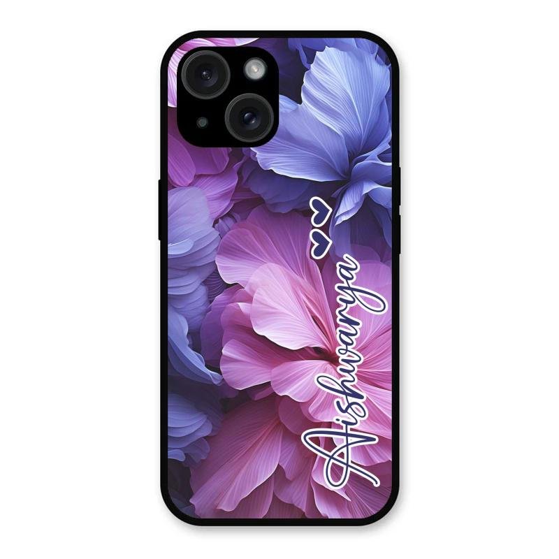 Perfect Customized Floral Glossy Metal Case Cover For iPhone 15