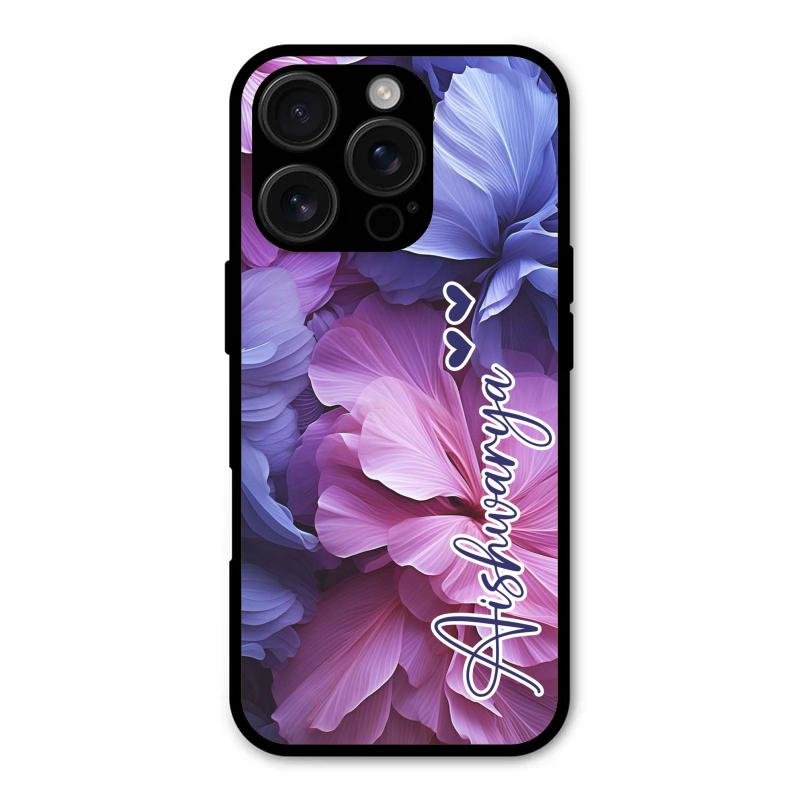 Perfect Customized Floral Glossy Metal Case Cover For iPhone 16 Pro