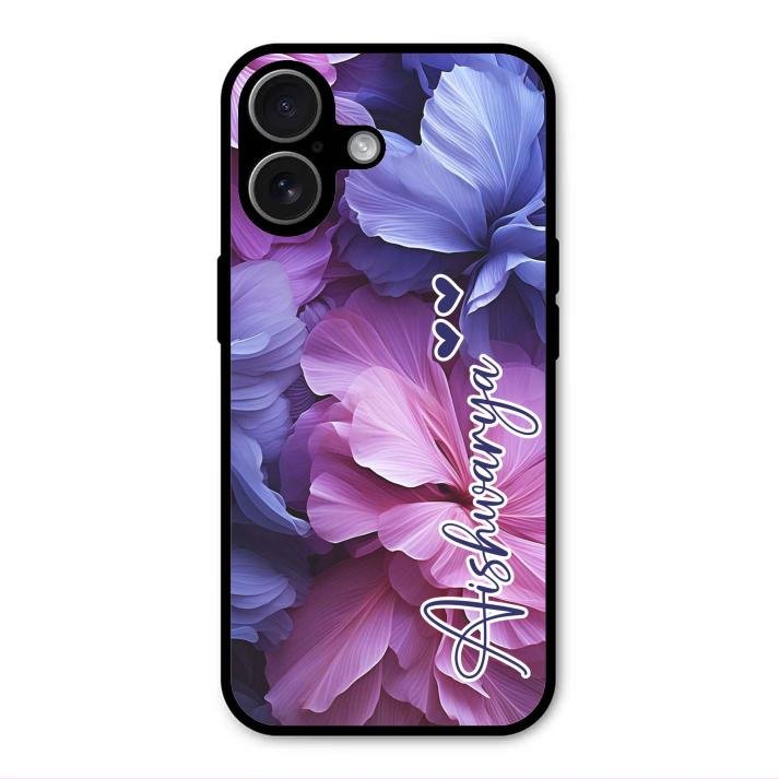 Perfect Customized Floral Glossy Metal Case Cover For iPhone 17