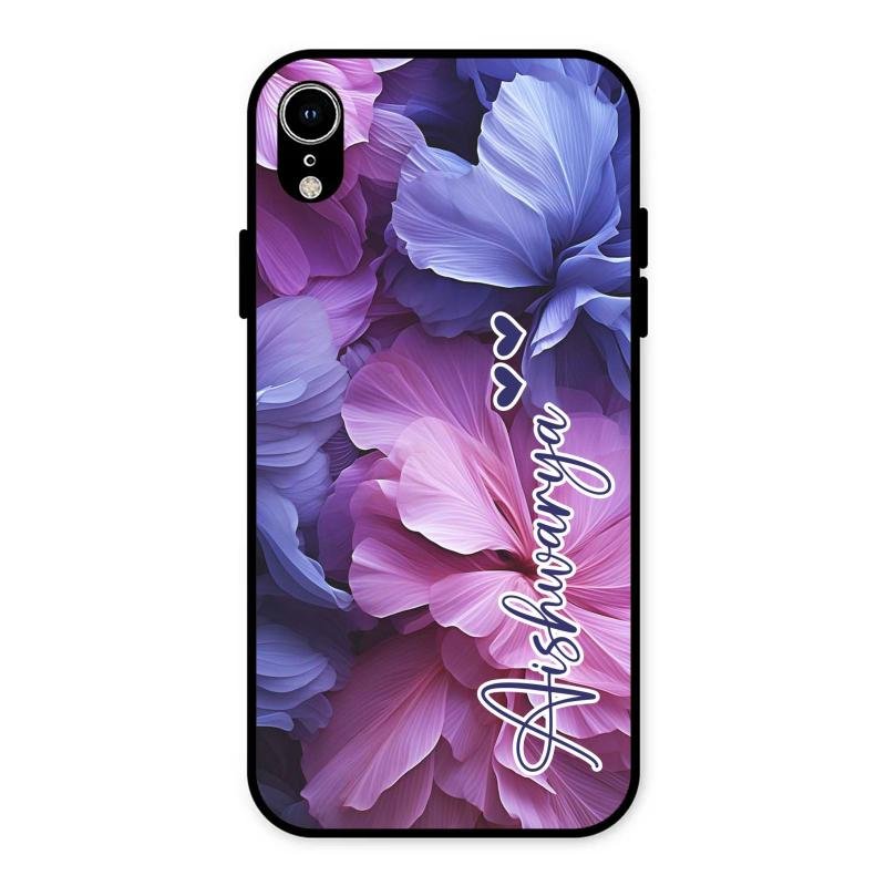 Perfect Customized Floral Glossy Metal Case Cover For iPhone XR