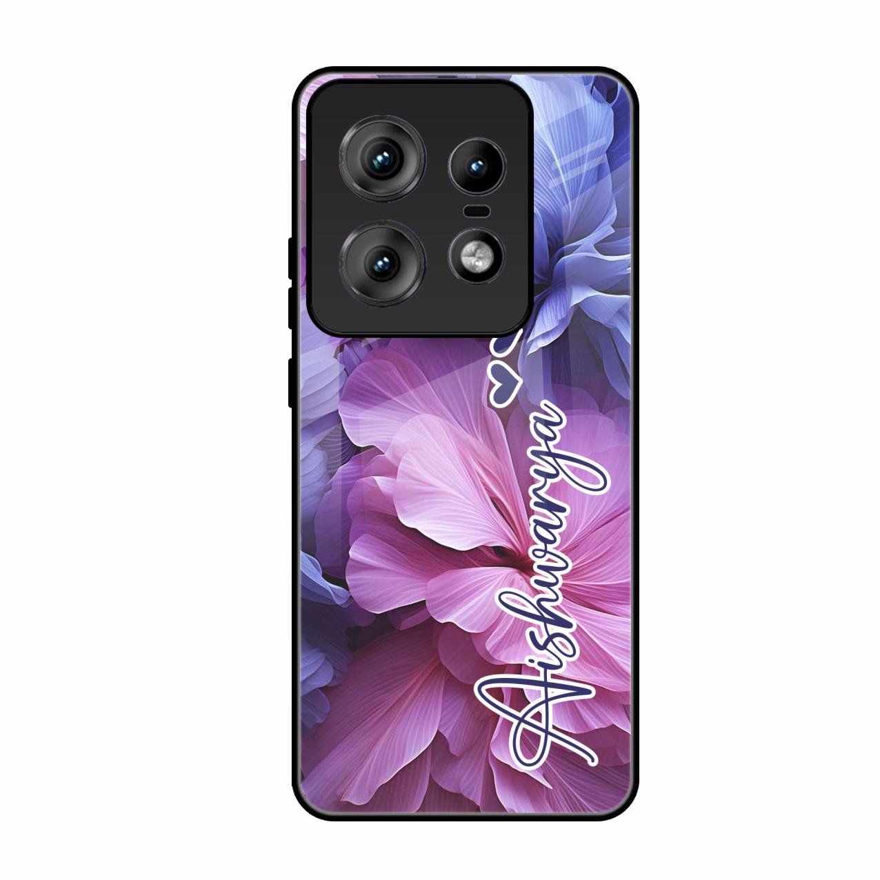 Perfect Customized Floral Glossy Metal Case Cover For Motorola Edge 50 Pro