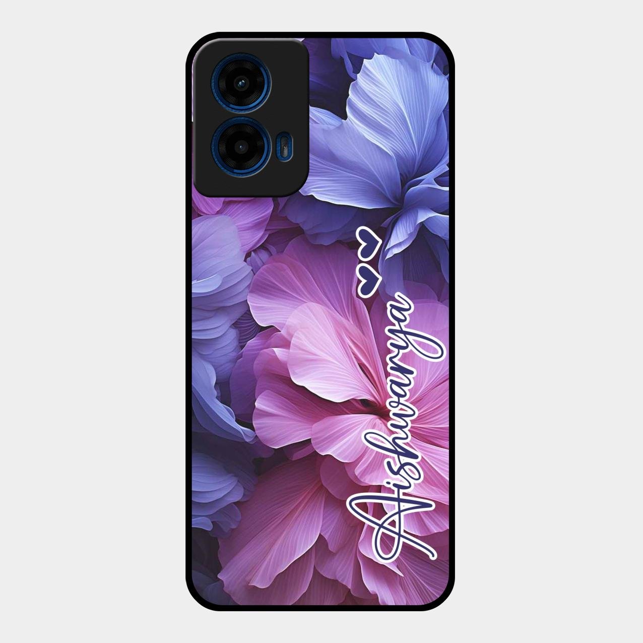 Perfect Customized Floral Glossy Metal Case Cover For Motorola G45 5G