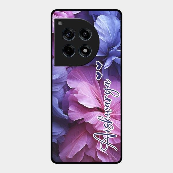 Perfect Customized Floral Glossy Metal Case Cover For Oneplus 12R 5G