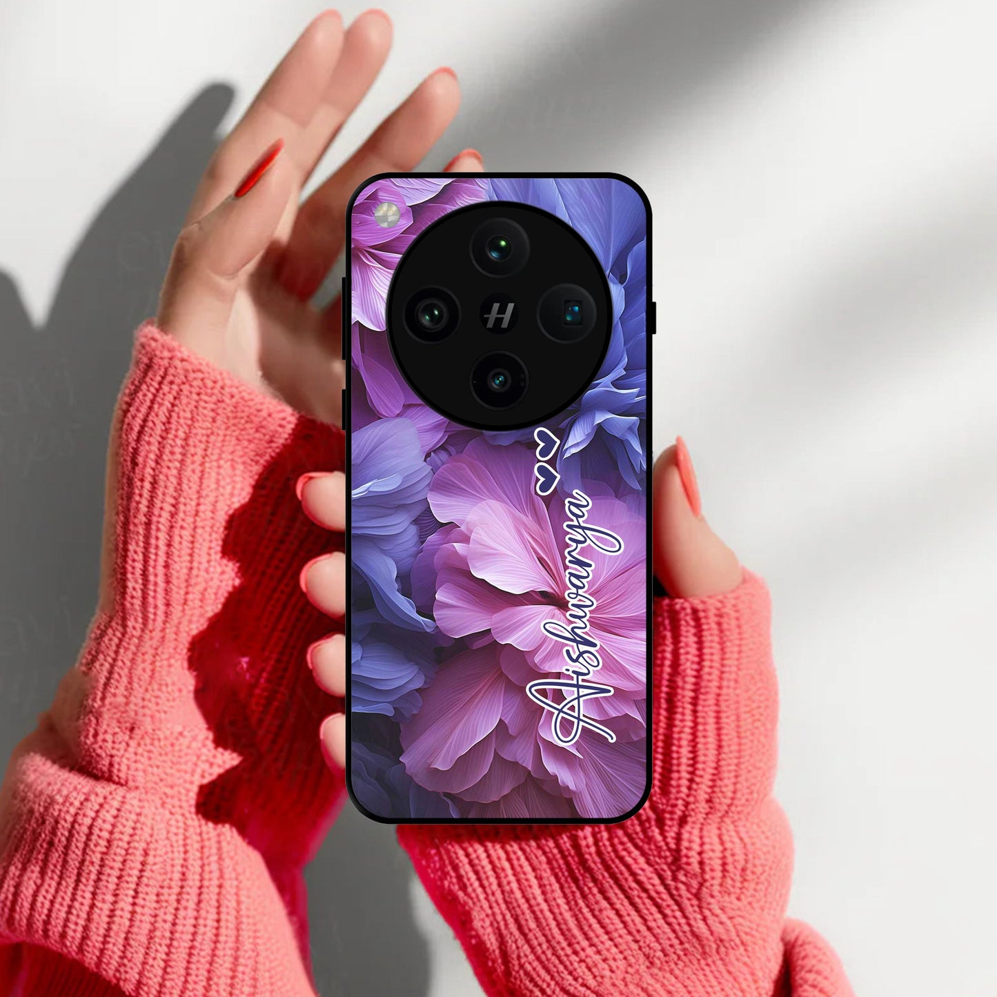 Perfect Customized Floral Glossy Metal Case Cover For Oppo