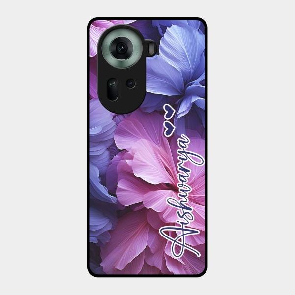Perfect Customized Floral Glossy Metal Case Cover For Oppo Reno 11 5G