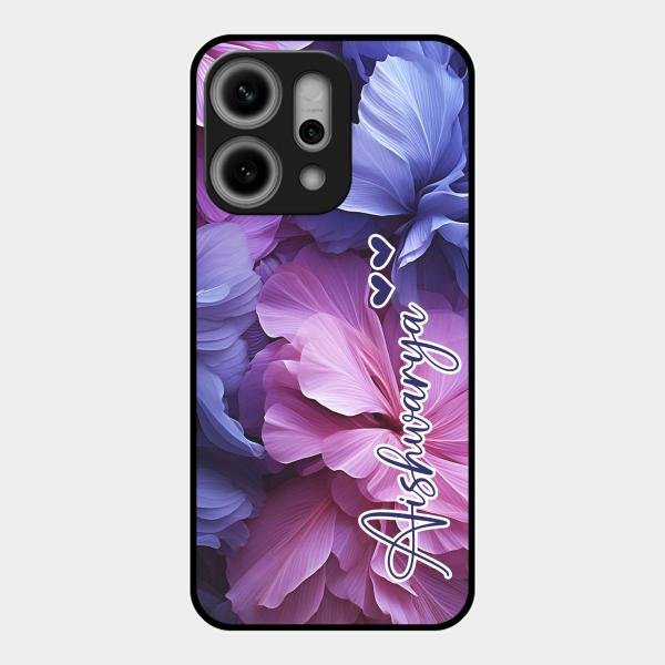 Perfect Customized Floral Glossy Metal Case Cover For Oppo Reno 14 Pro 5G