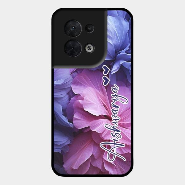 Perfect Customized Floral Glossy Metal Case Cover For Oppo Reno 8 5G