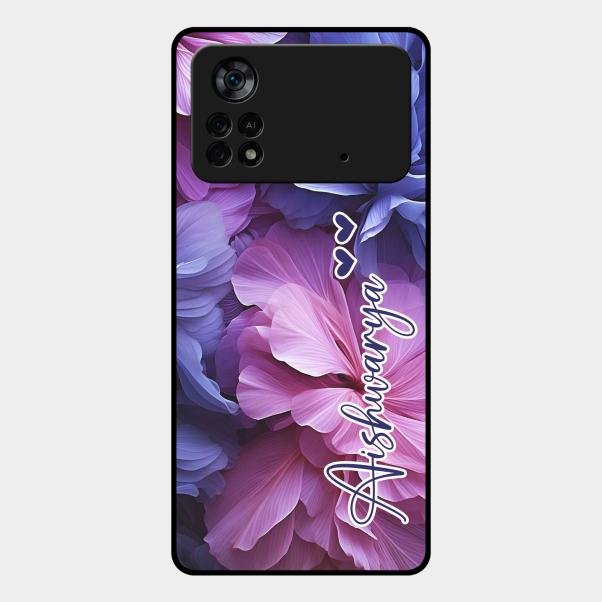 Perfect Customized Floral Glossy Metal Case Cover For Poco X4 Pro 5G