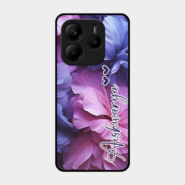 Perfect Customized Floral Glossy Metal Case Cover For Redmi Note 14 Se 5G