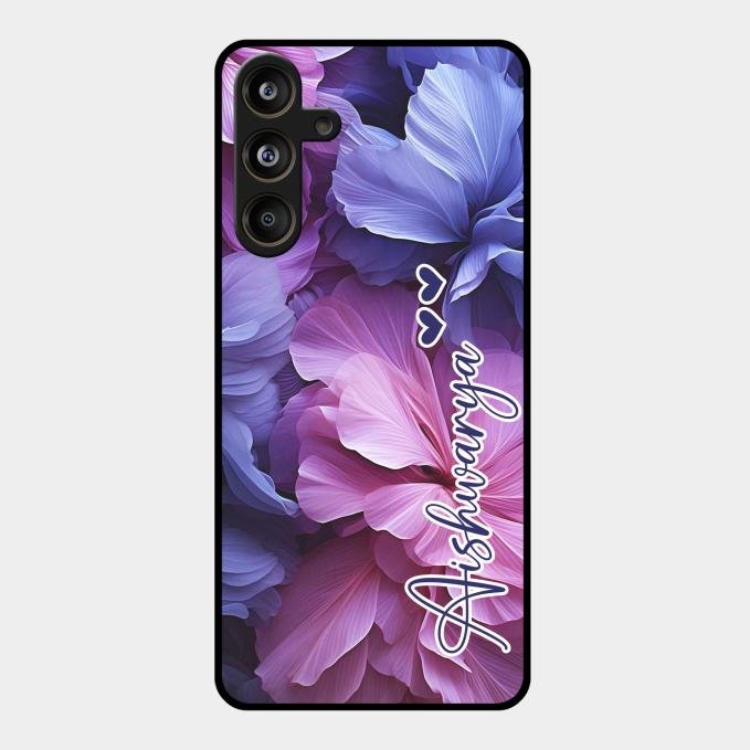 Perfect Customized Floral Glossy Metal Case Cover For Samsung Galaxy M55 5G