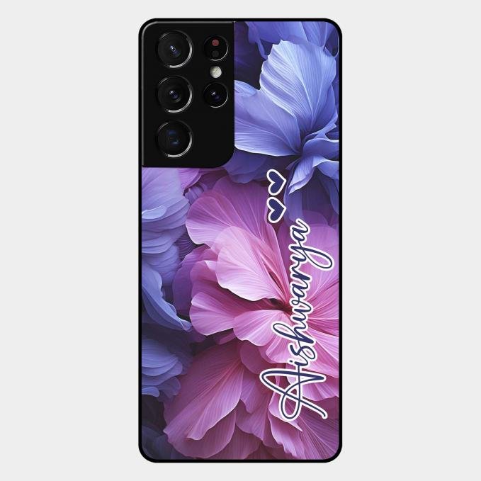 Perfect Customized Floral Glossy Metal Case Cover For Samsung Galaxy S21 Ultra