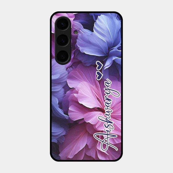 Perfect Customized Floral Glossy Metal Case Cover For Samsung Galaxy S24 Plus 5G