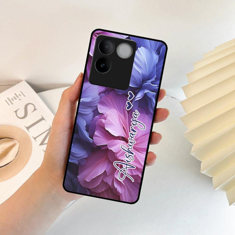 Perfect Customized Floral Glossy Metal Case Cover For Vivo