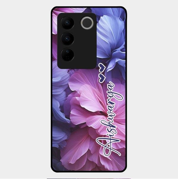 Perfect Customized Floral Glossy Metal Case Cover For Vivo V27 Pro 5G