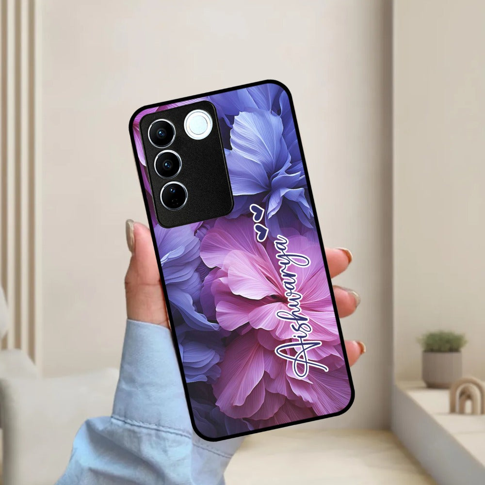 Perfect Customized Floral Glossy Metal Case Cover For Vivo