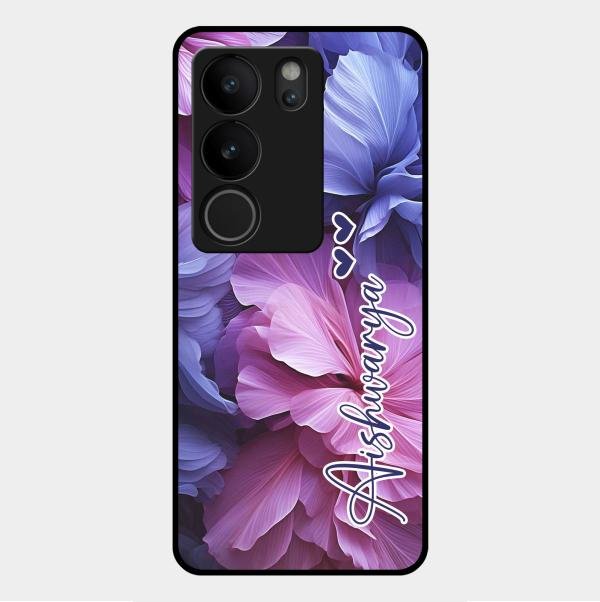 Perfect Customized Floral Glossy Metal Case Cover For Vivo V29 5G