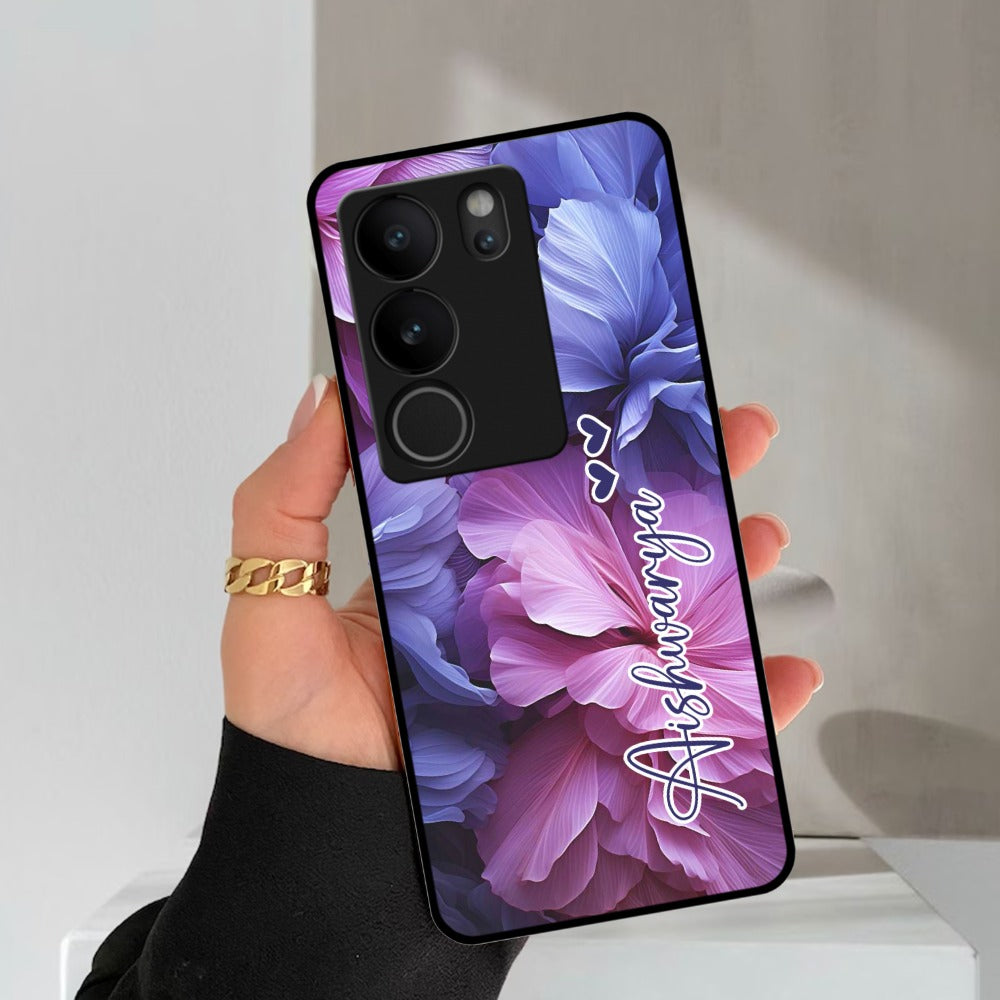 Perfect Customized Floral Glossy Metal Case Cover For Vivo