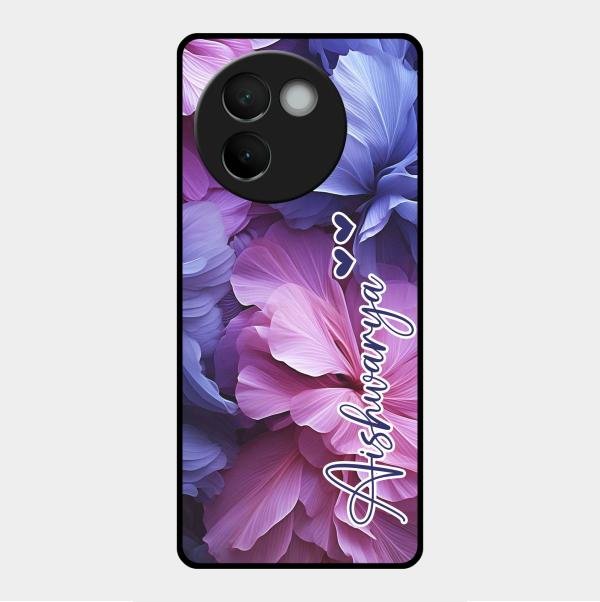 Perfect Customized Floral Glossy Metal Case Cover For Vivo V30E 5G