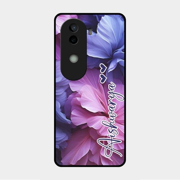 Perfect Customized Floral Glossy Metal Case Cover For Vivo V40E 5G