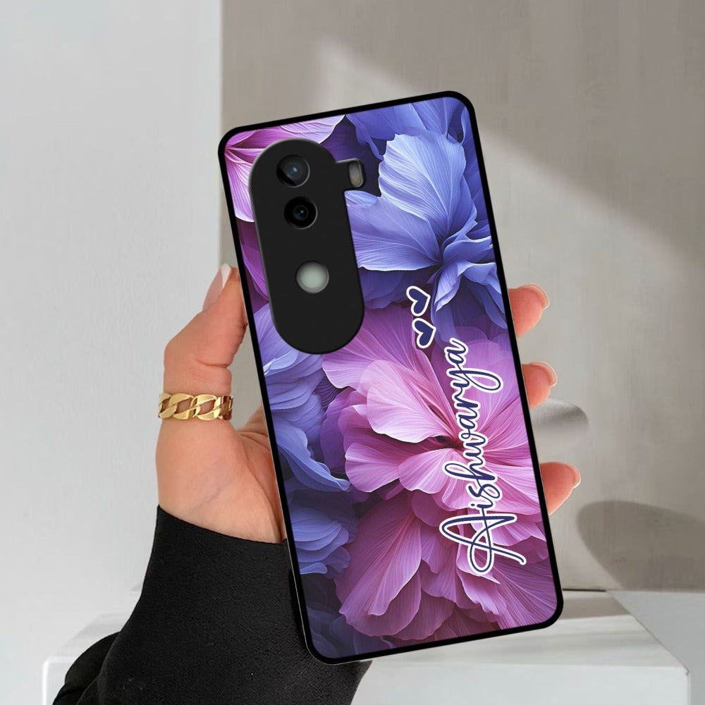 Perfect Customized Floral Glossy Metal Case Cover For Vivo